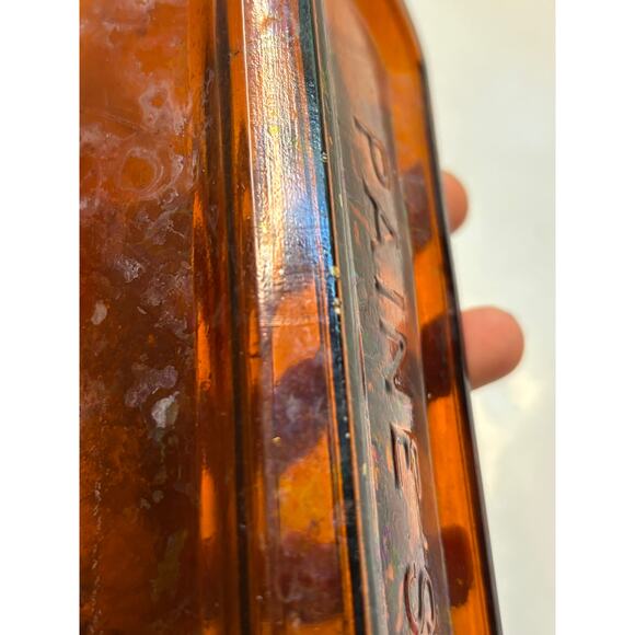 Antique Paine's Celery Compound Tonic Glass Bottle Amber Brown Empty 1800s 10 in - Picture 6 of 6